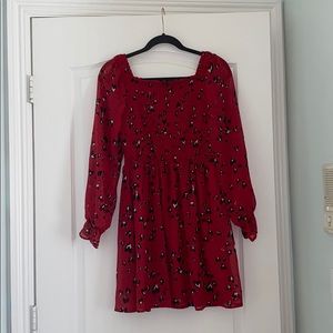 Girls Red Leopard Print Dress